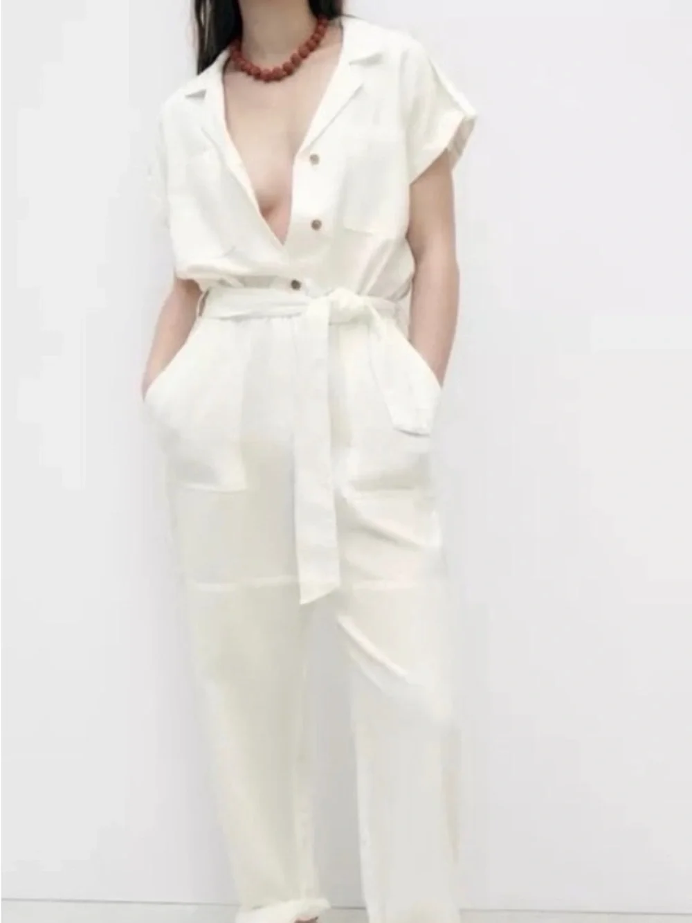 Zara Women’s Utility Jumpsuit with Tie Waist